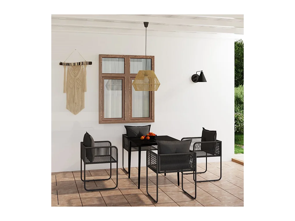 Ensemble à manger de jardin 5 pcs Noir GFDF73520