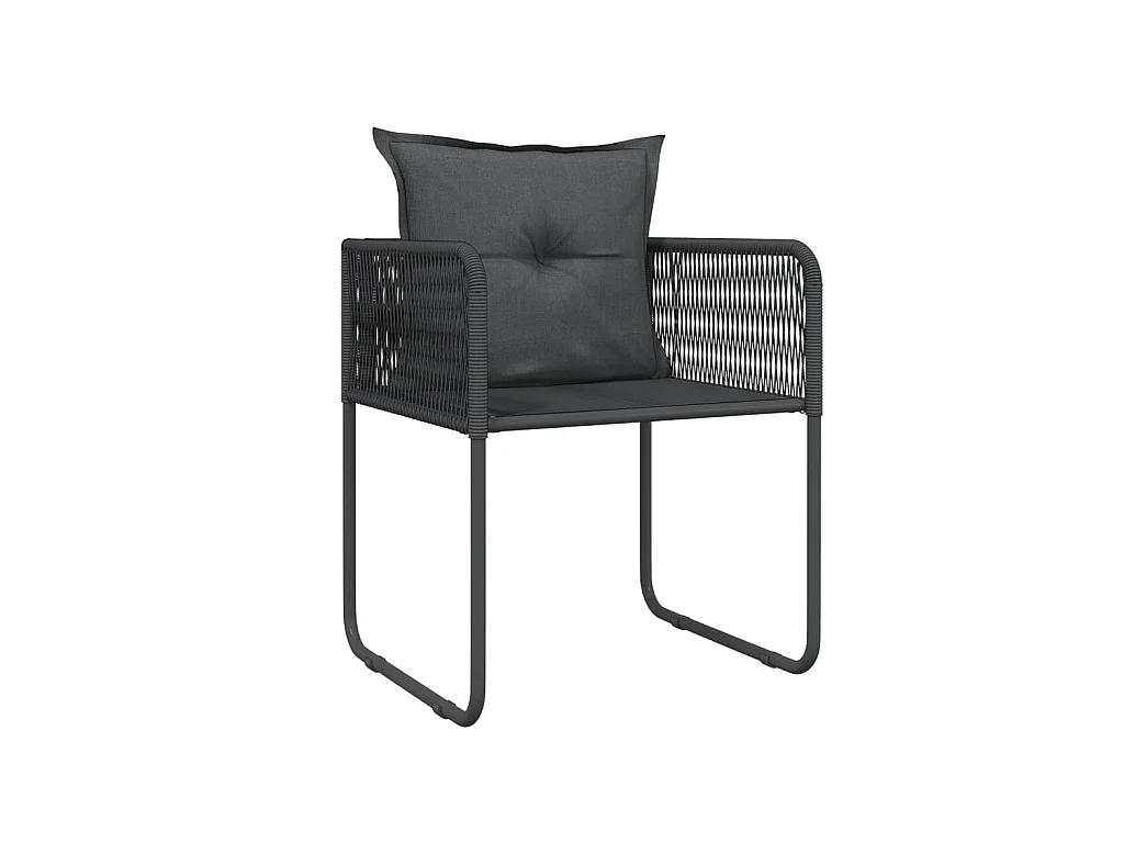 5 pcs Conjunto de jantar para jardim preto PT797287