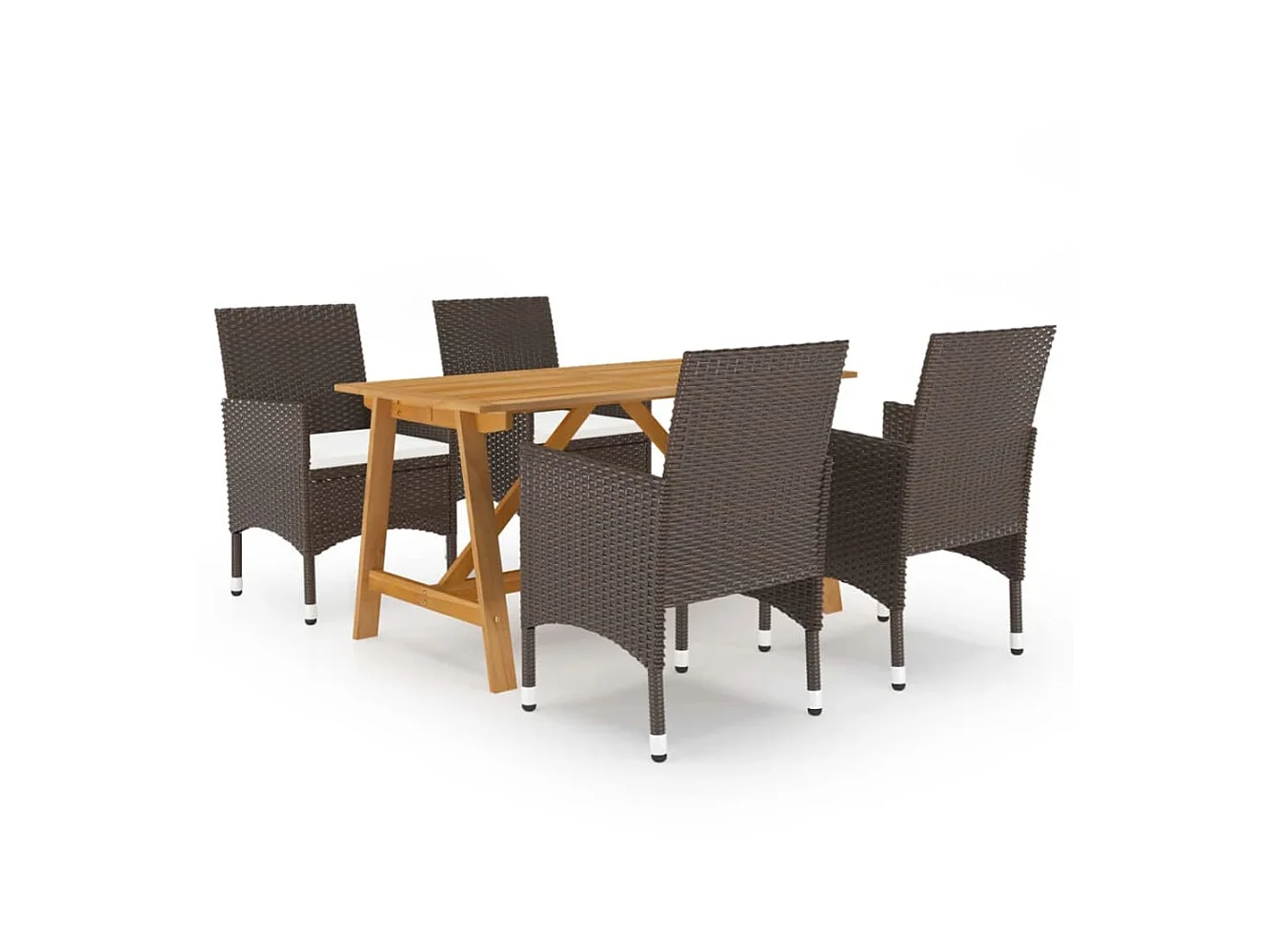 5 pcs conjunto de jantar para jardim castanho PT471867