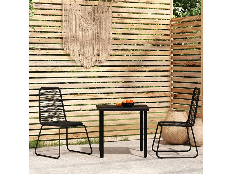 3-tlg. Garten-Essgruppe,Gartensitzgruppe Schwarz -gkd87222