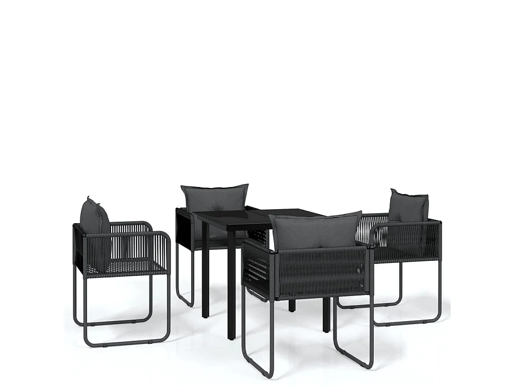Ensemble à manger de jardin 5 pcs Noir GFDF41432