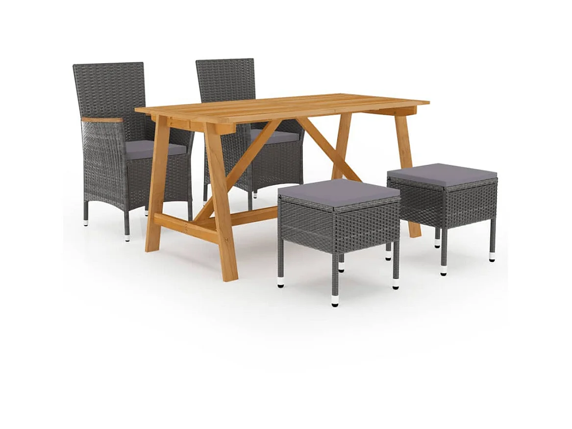 Ensemble de salle à manger de jardin 5 pcs Gris BE51226