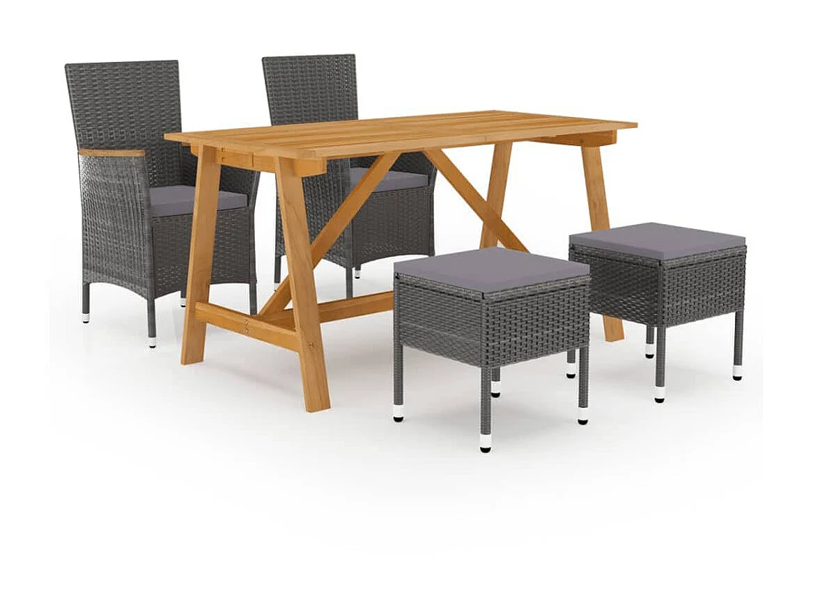 Ensemble de salle à manger de jardin 5 pcs Gris BE51226