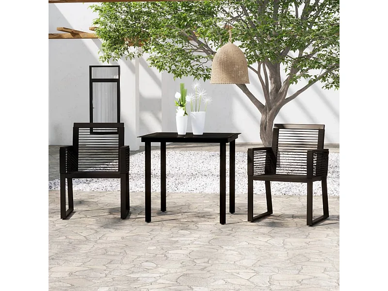 Ensemble à manger de jardin 3 pcs Noir BE75118