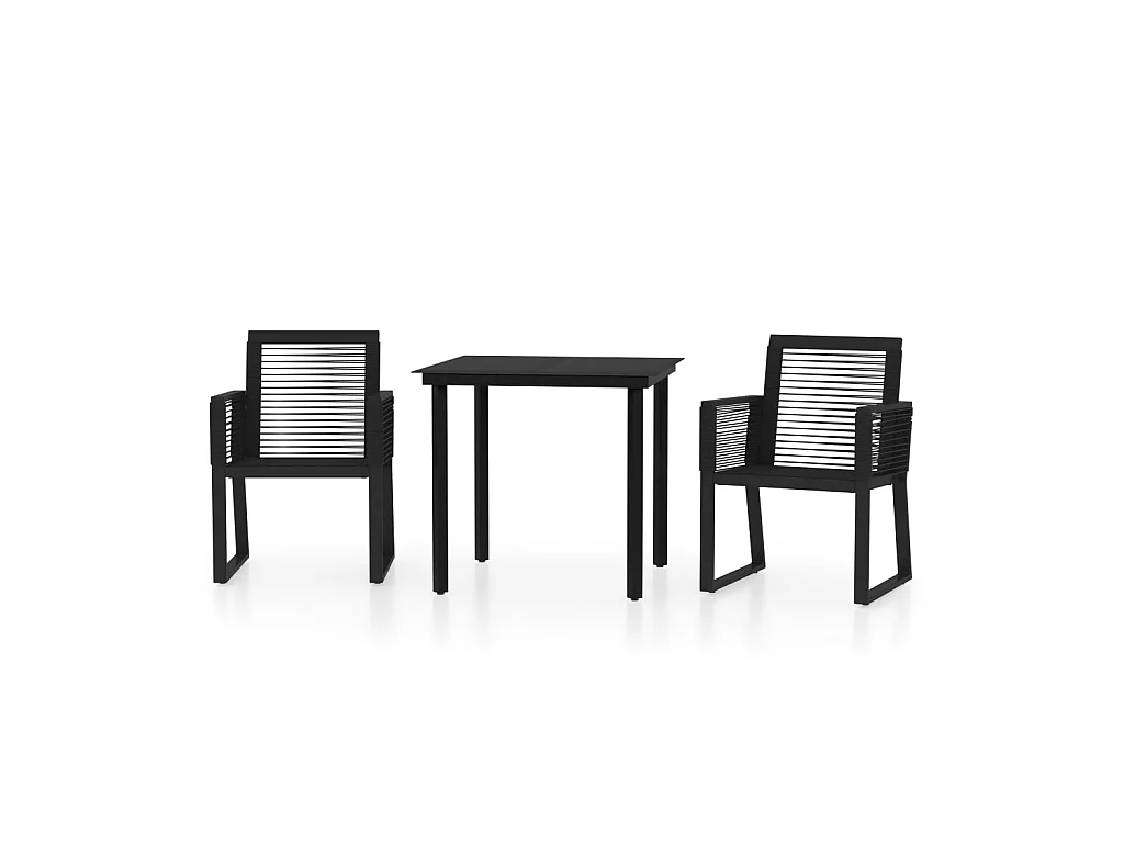 Comedor de jardín 3 piezas negro YOE88978
