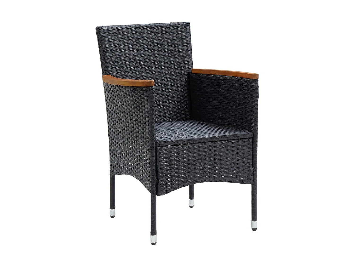 5-tlg. Garten-Essgruppe,Gartensitzgruppe mit Kissen Poly Rattan Schwarz -gkd86721