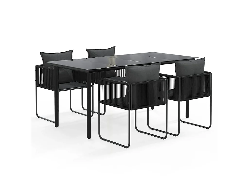Ensemble à manger de jardin 5 pcs Noir GFDF88120