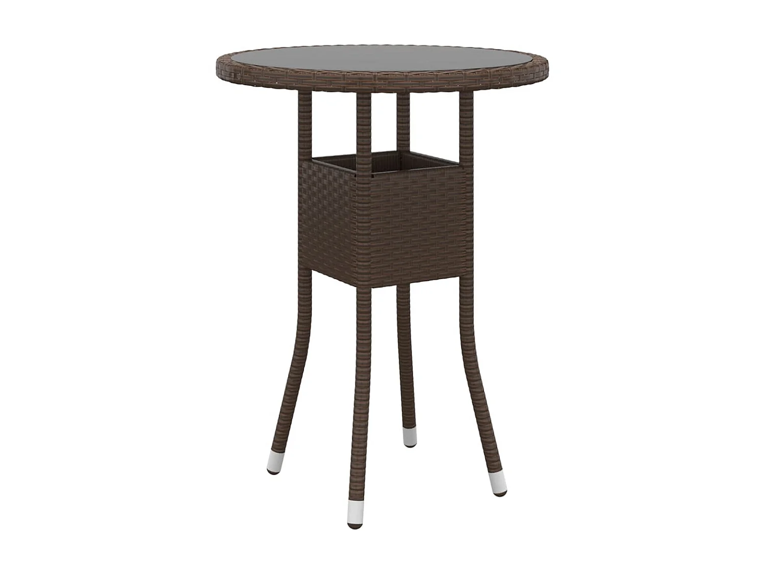 Ensemble de salle à manger de jardin 3pcs Résine tressée Marron GFDF41974