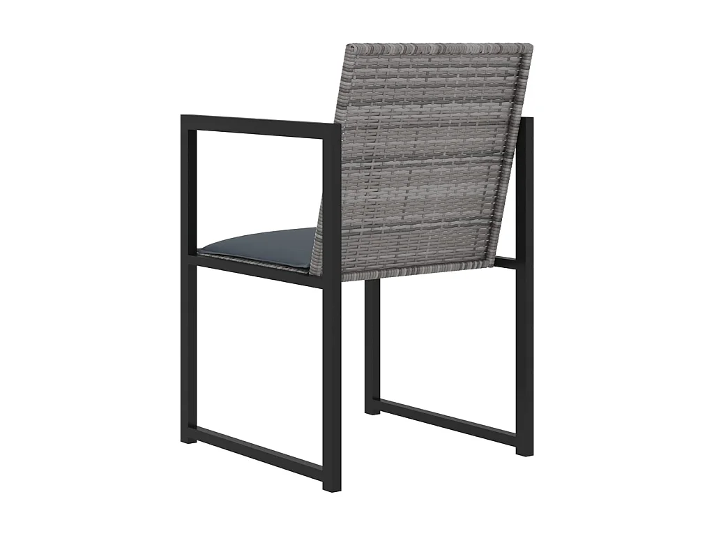 Salle à manger de jardin 5pcs et coussins Résine tressée Gris BE66959