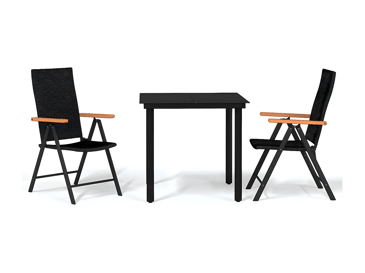 Ensemble à manger de jardin 3 pcs Noir BE20745
