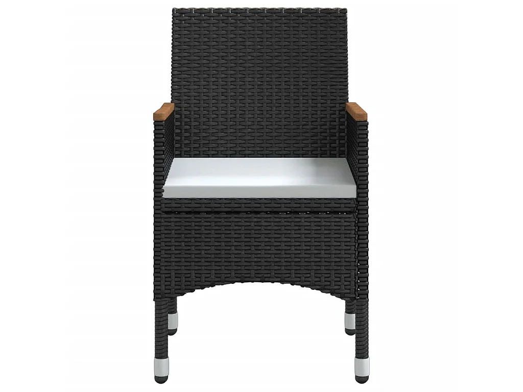 Salle à manger de jardin 3 pcs avec coussins Noir BE43988