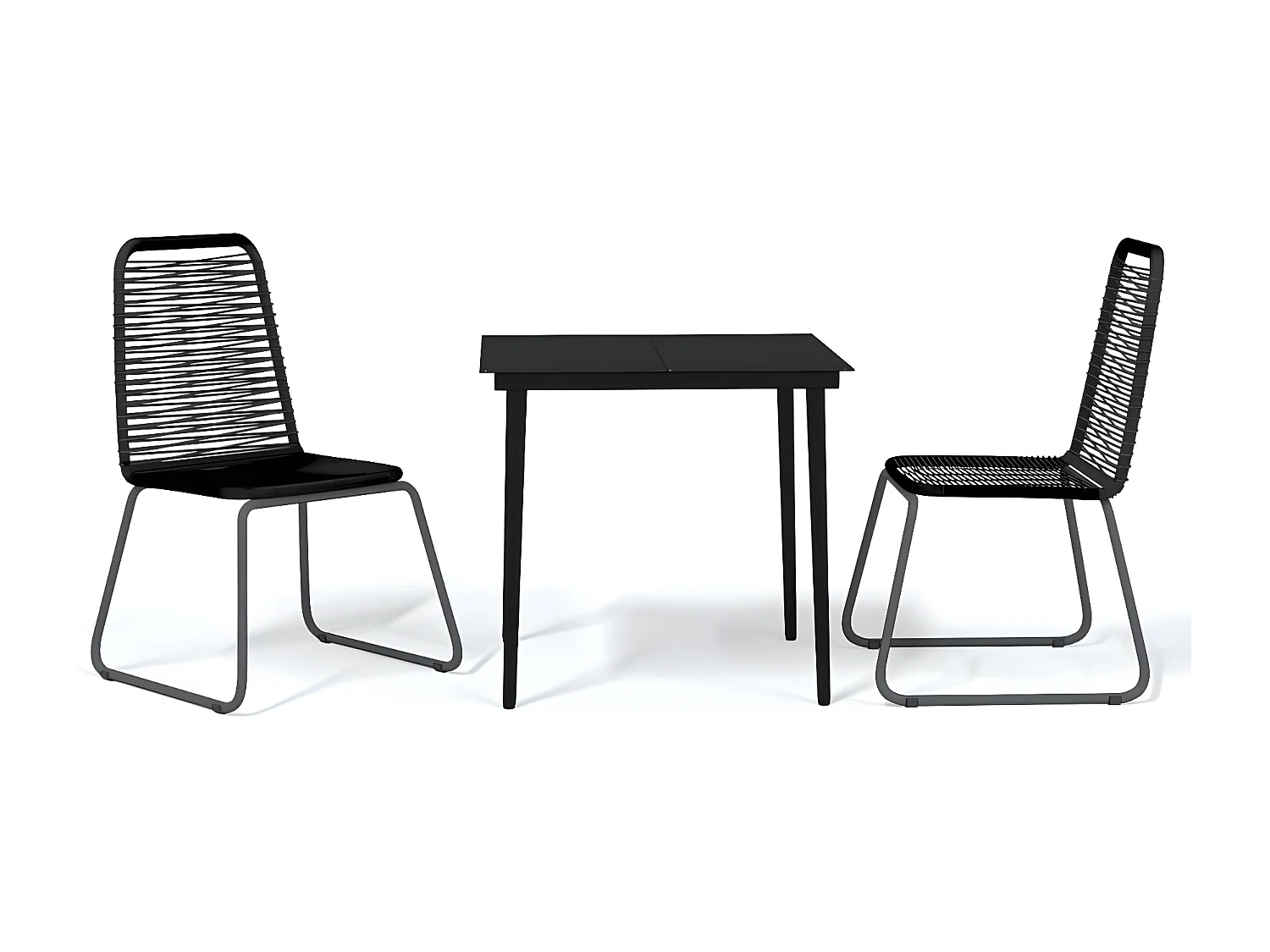 Comedor de jardín 3 piezas negro YOE69781