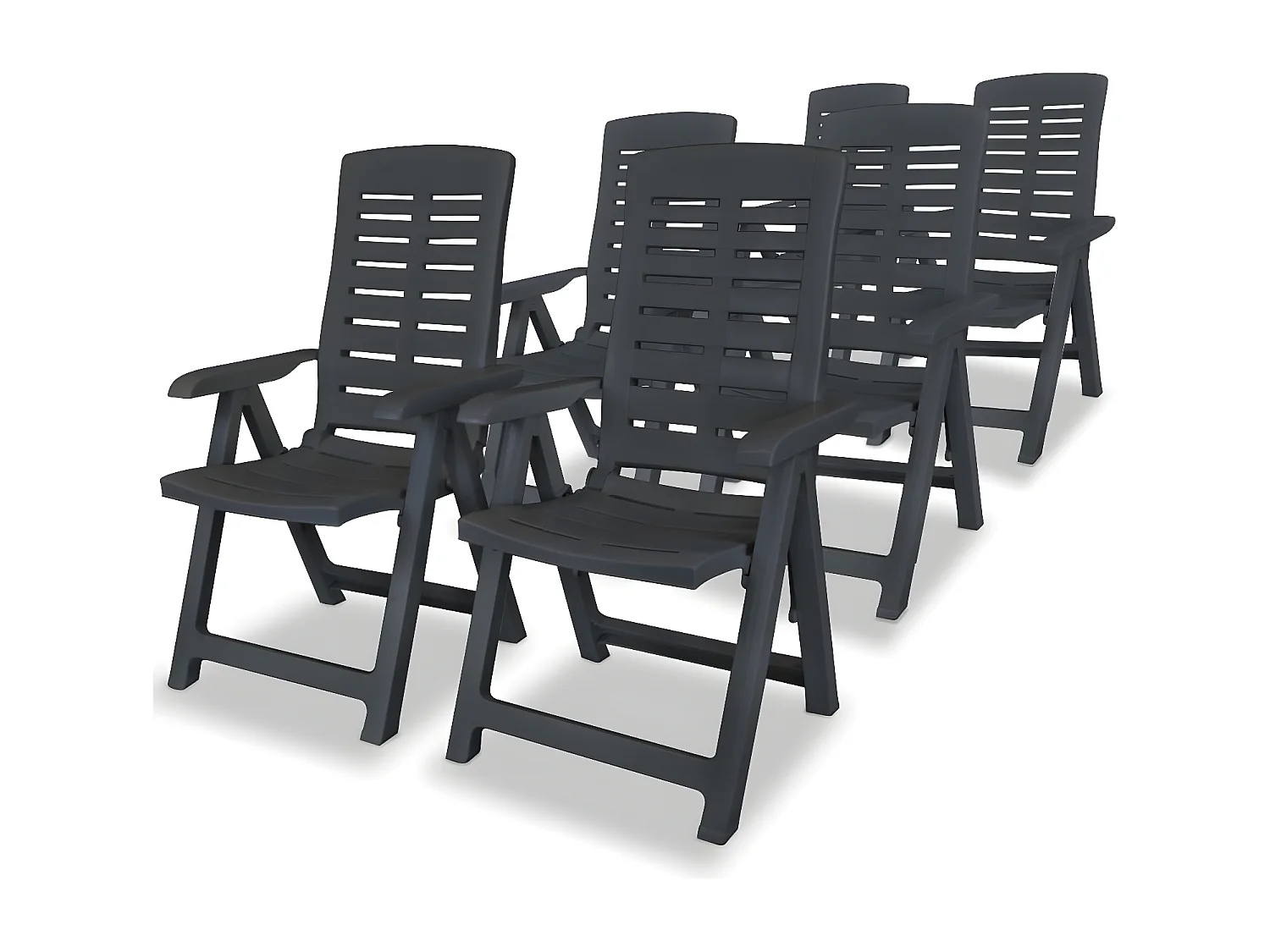 Salle à manger de jardin 7 pcs Plastique Anthracite BE91589