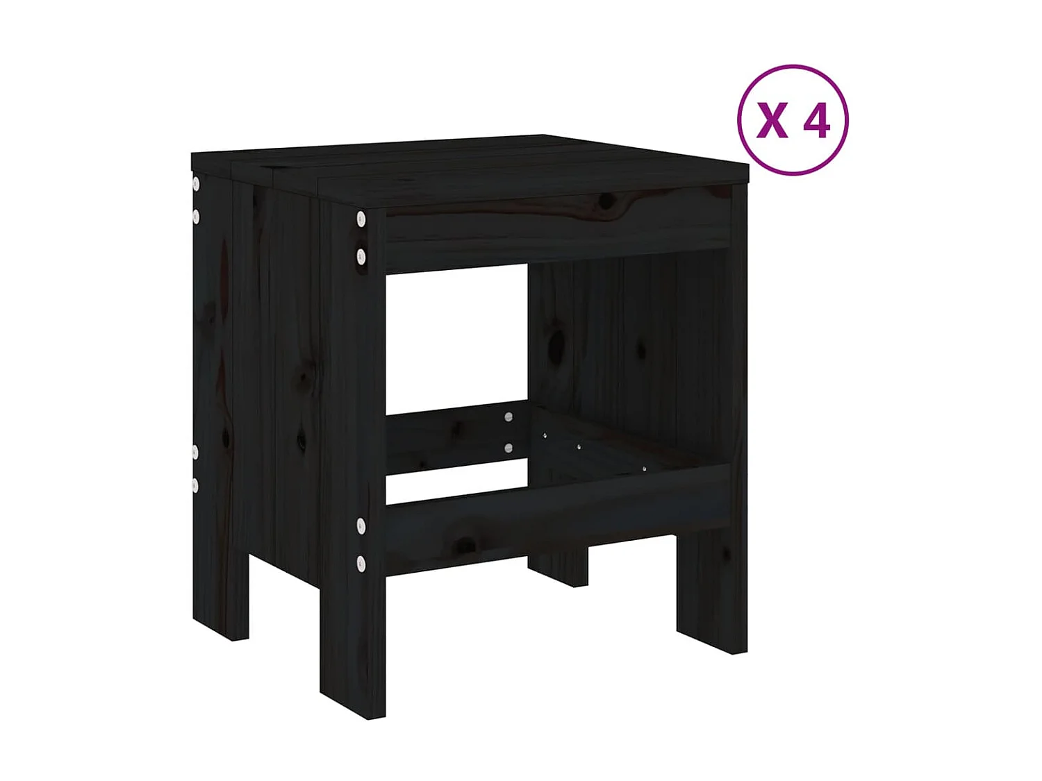 5-tlg. Garten-Essgruppe,Gartensitzgruppe Schwarz Massivholz Kiefer -gkd13095