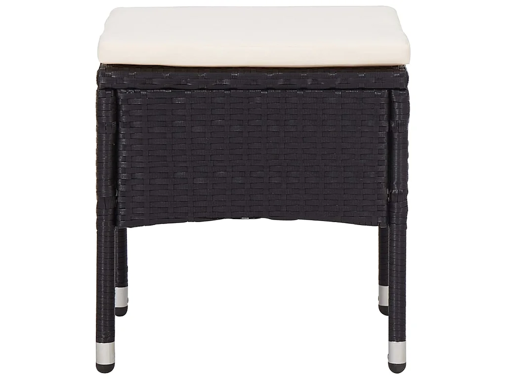 Comedor de jardín 5 pzas ratán sintético y madera acacia negro YOE44979