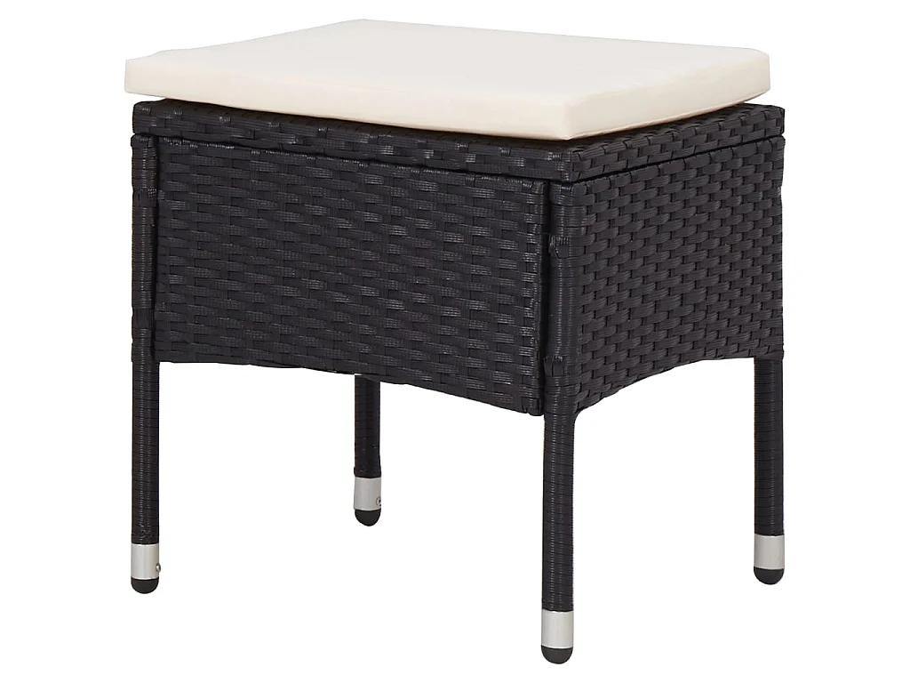 Comedor de jardín 5 pzas ratán sintético y madera acacia negro YOE44979