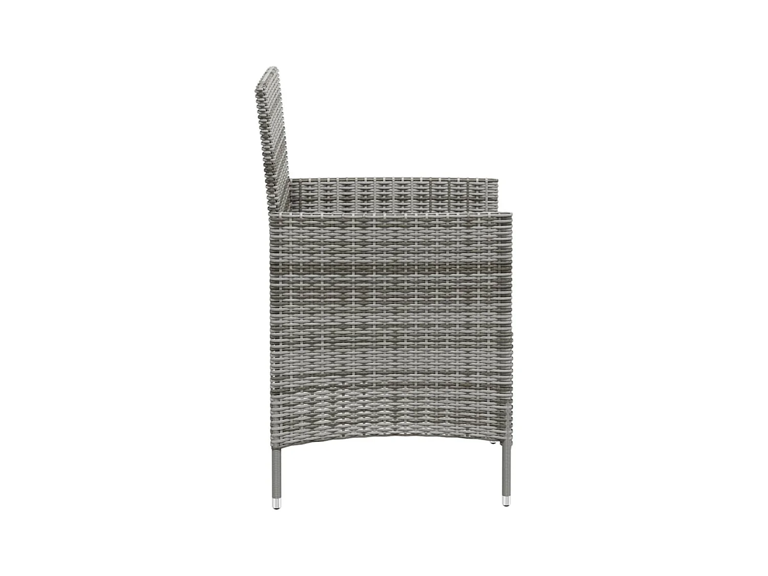 3-delige Tuinset met kussens poly rattan grijs NL387072