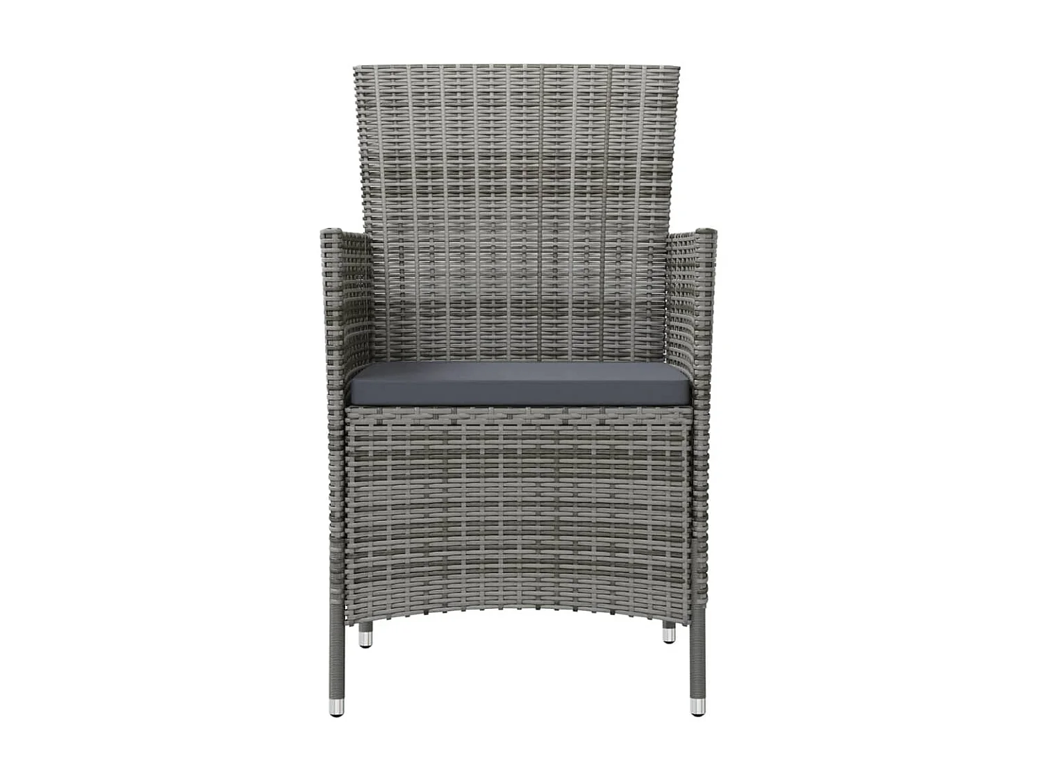 Salle à manger de jardin 3pcs et coussins Résine tressée Gris GFDF37483