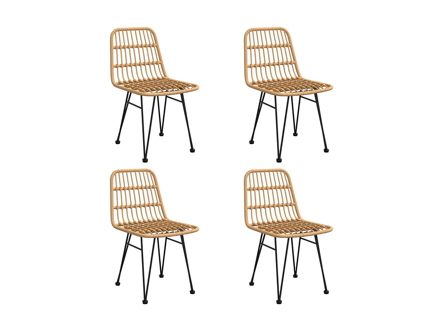 5-tlg. Garten-Essgruppe,Gartensitzgruppe Poly Rattan -gkd50455