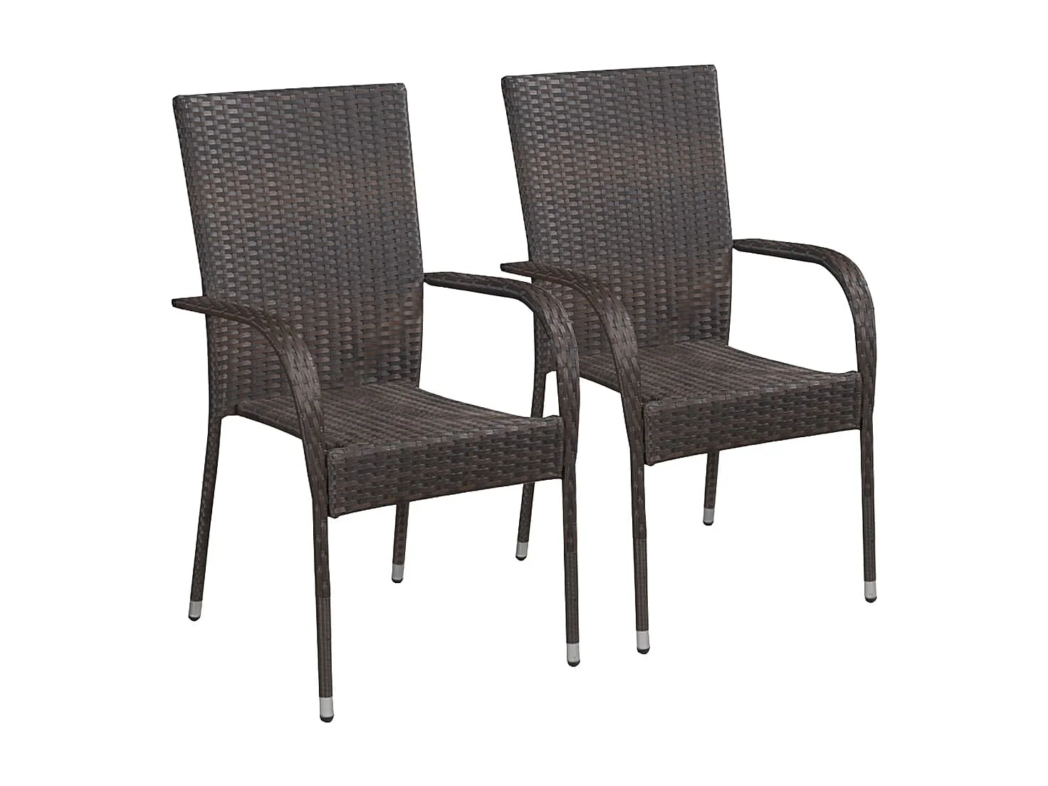 Ensemble de salle à manger de jardin 3pcs Résine tressée Marron BE54238