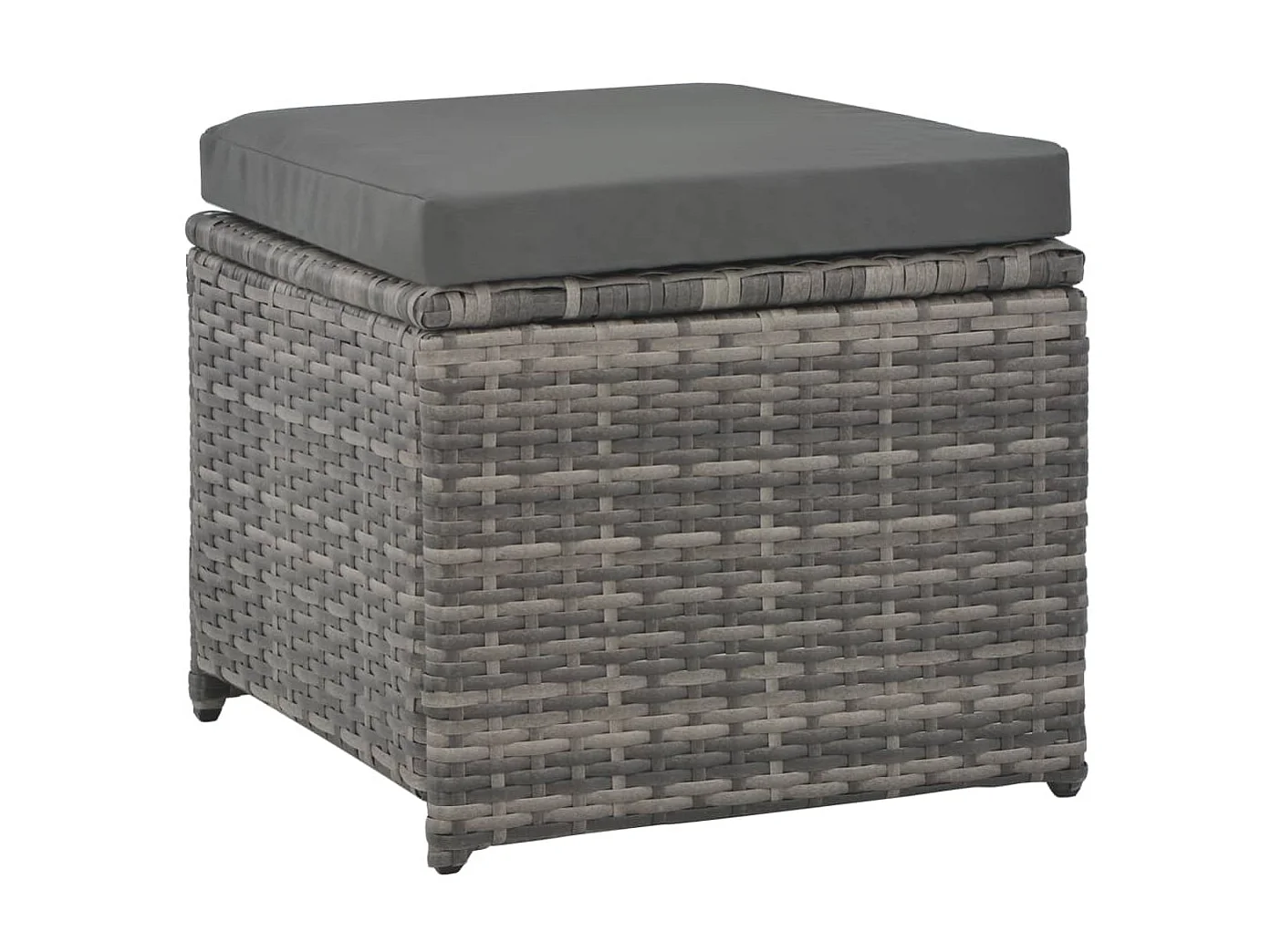 Conjunto jantar p/ exterior com almofadões 7 pcs vime cinzento PT583595