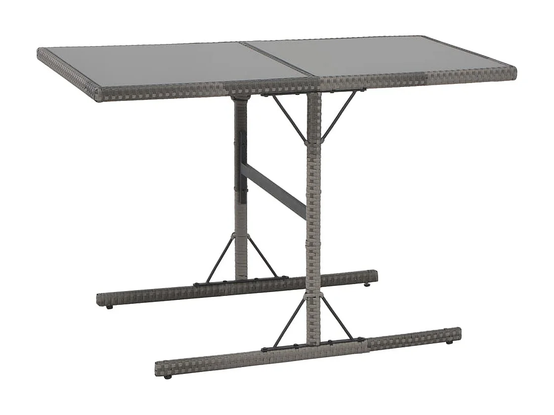 Salle à manger de jardin 7pcs et coussins Résine tressée Gris GFDF22145