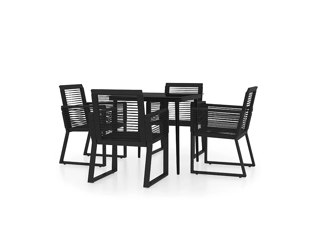 5-tlg. Garten-Essgruppe,Gartensitzgruppe Schwarz -gkd80519