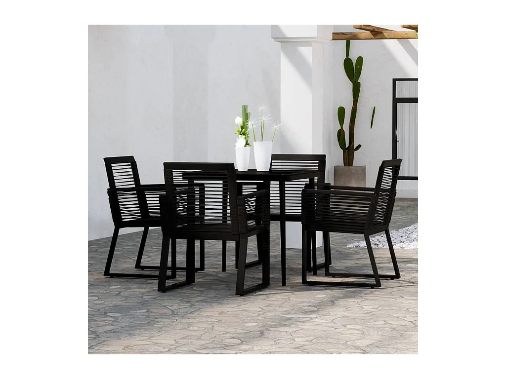 Ensemble à manger de jardin 5 pcs Noir BE65504
