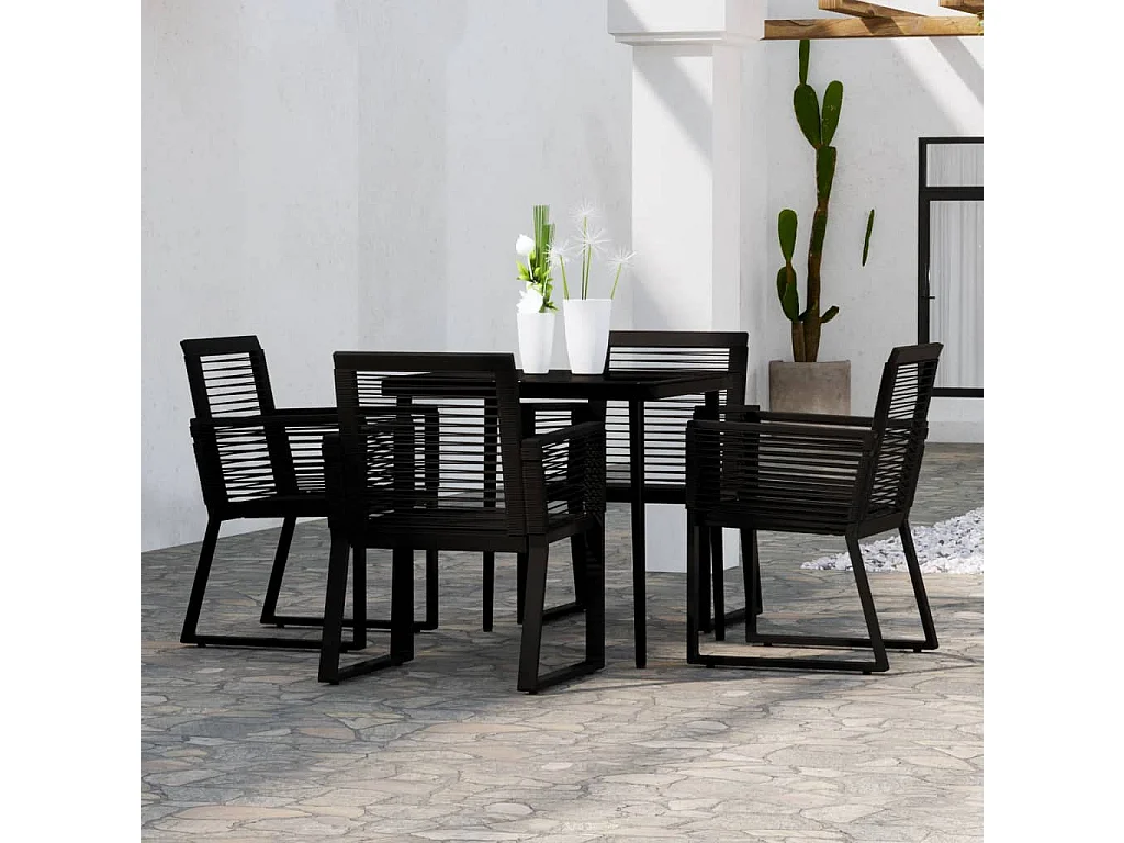 Ensemble à manger de jardin 5 pcs Noir BE65504