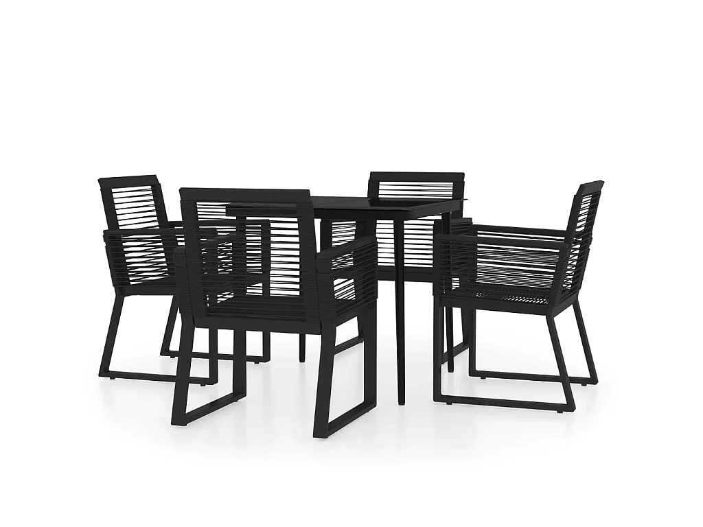 Ensemble à manger de jardin 5 pcs Noir BE65504