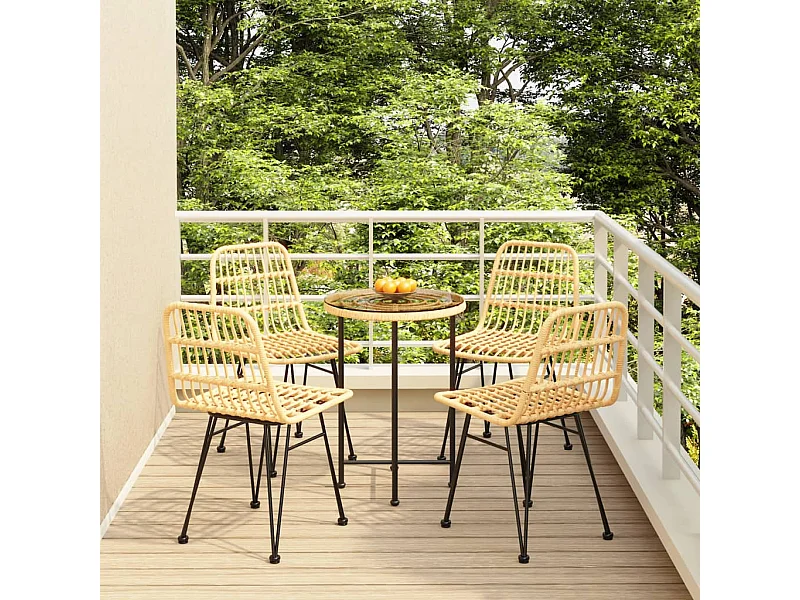 Comedor de jardín 5 piezas ratán sintético YOE73632