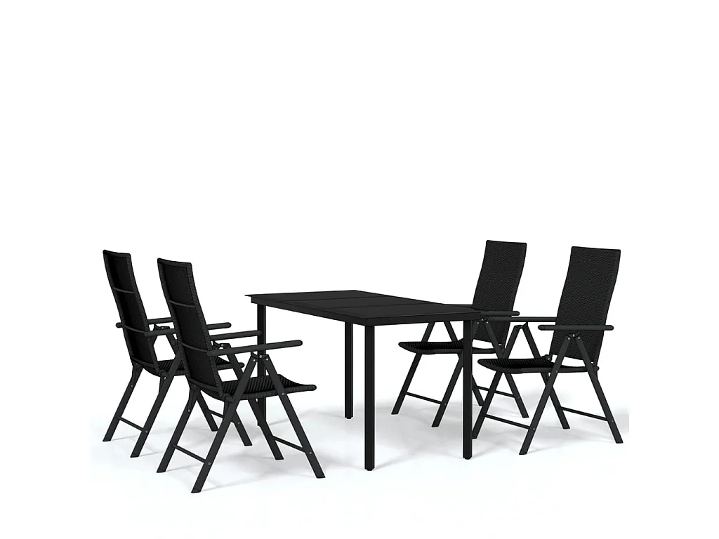 Ensemble à manger de jardin 5 pcs Noir BE82386