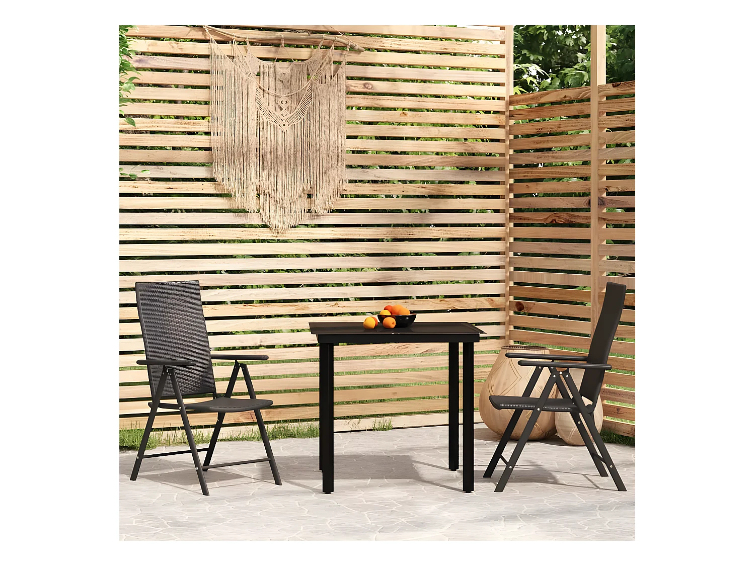 Ensemble à manger de jardin 3 pcs Noir BE60986