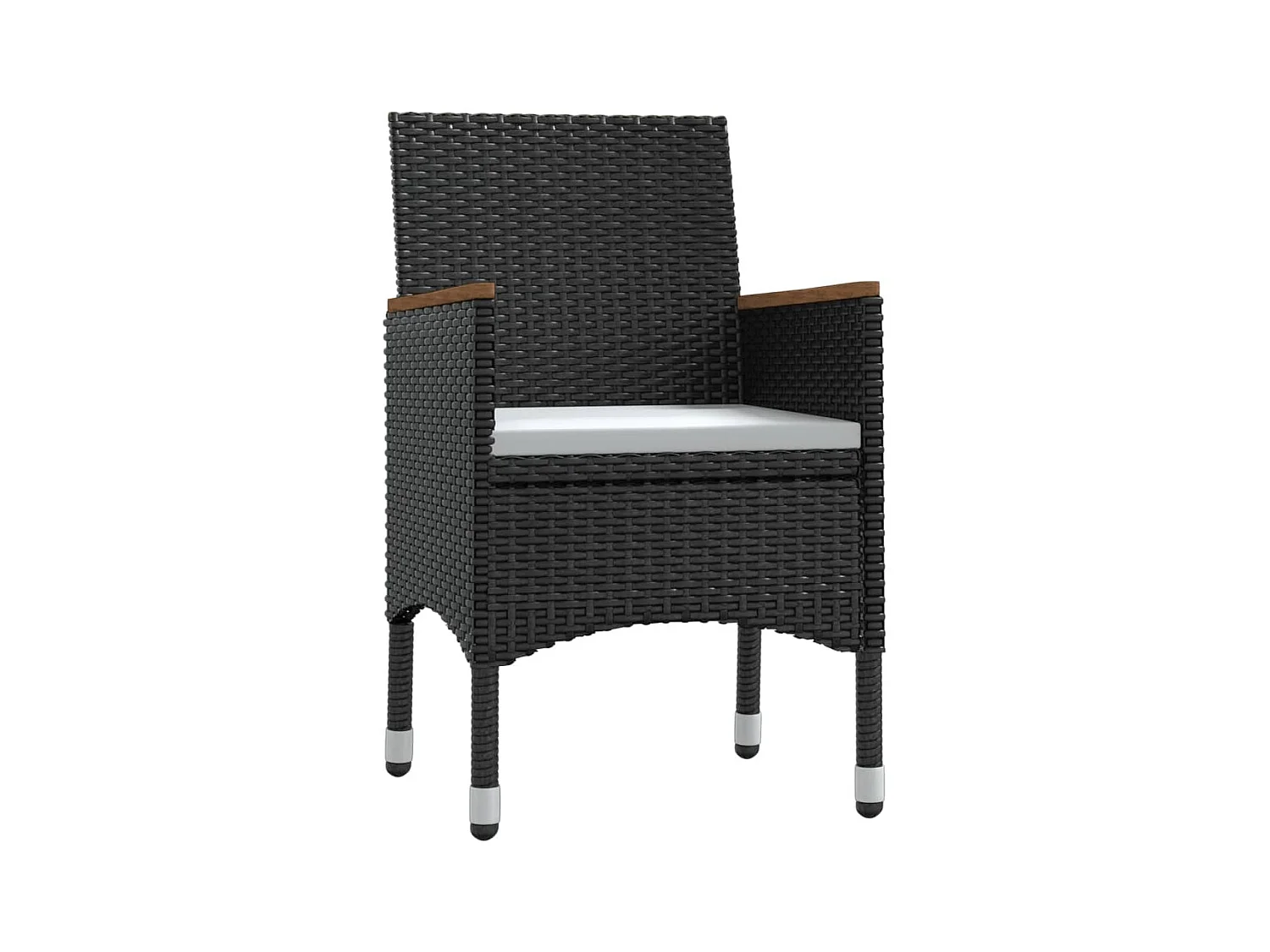 Comedor de jardín 3 piezas con cojines negro YOE70849