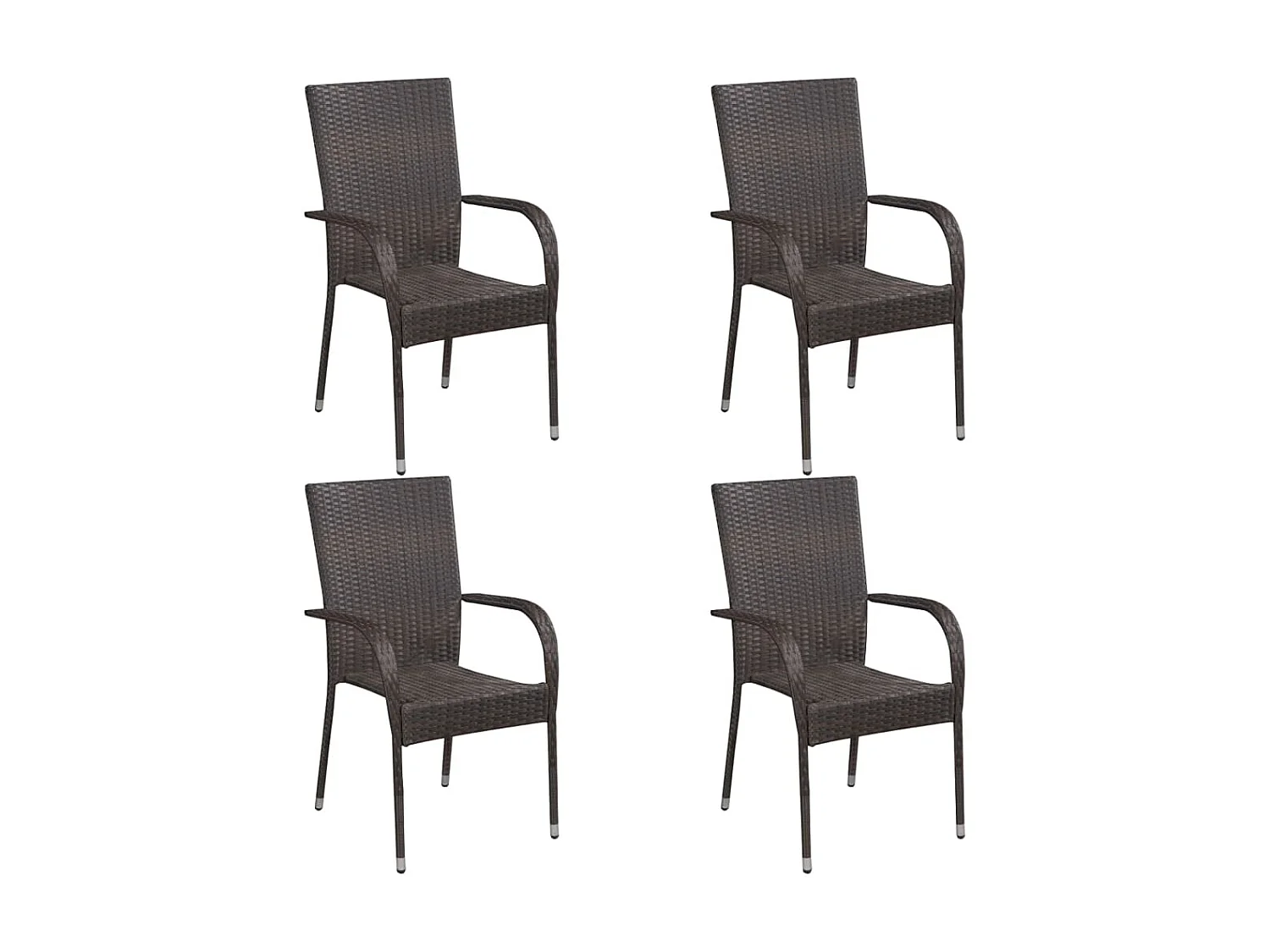 Ensemble de salle à manger de jardin 5pcs Résine tressée Marron BE47883