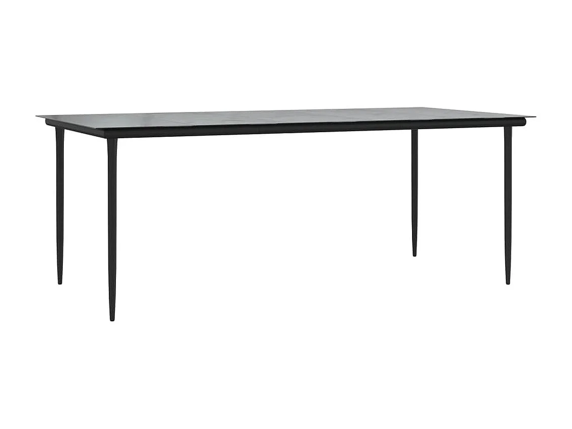 Ensemble à manger de jardin 7 pcs noir textilène et acier BE84727