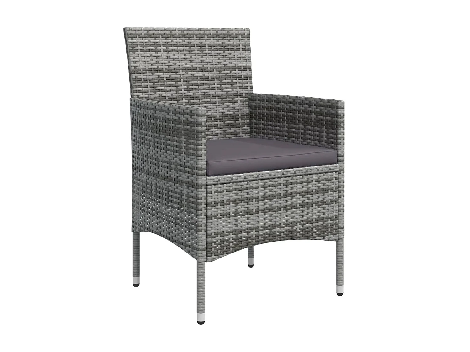 5-tlg. Garten-Essgruppe,Gartensitzgruppe mit Kissen Grau und Schwarz -gkd56344