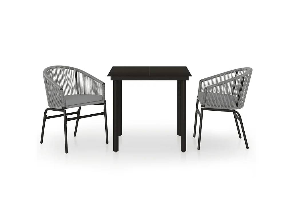 Ensemble à manger de jardin 3 pcs Gris BE40509