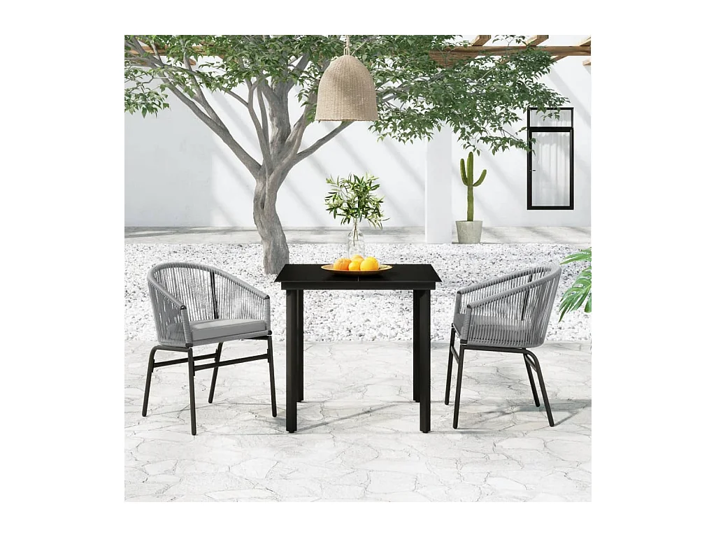 Ensemble à manger de jardin 3 pcs Gris BE40509