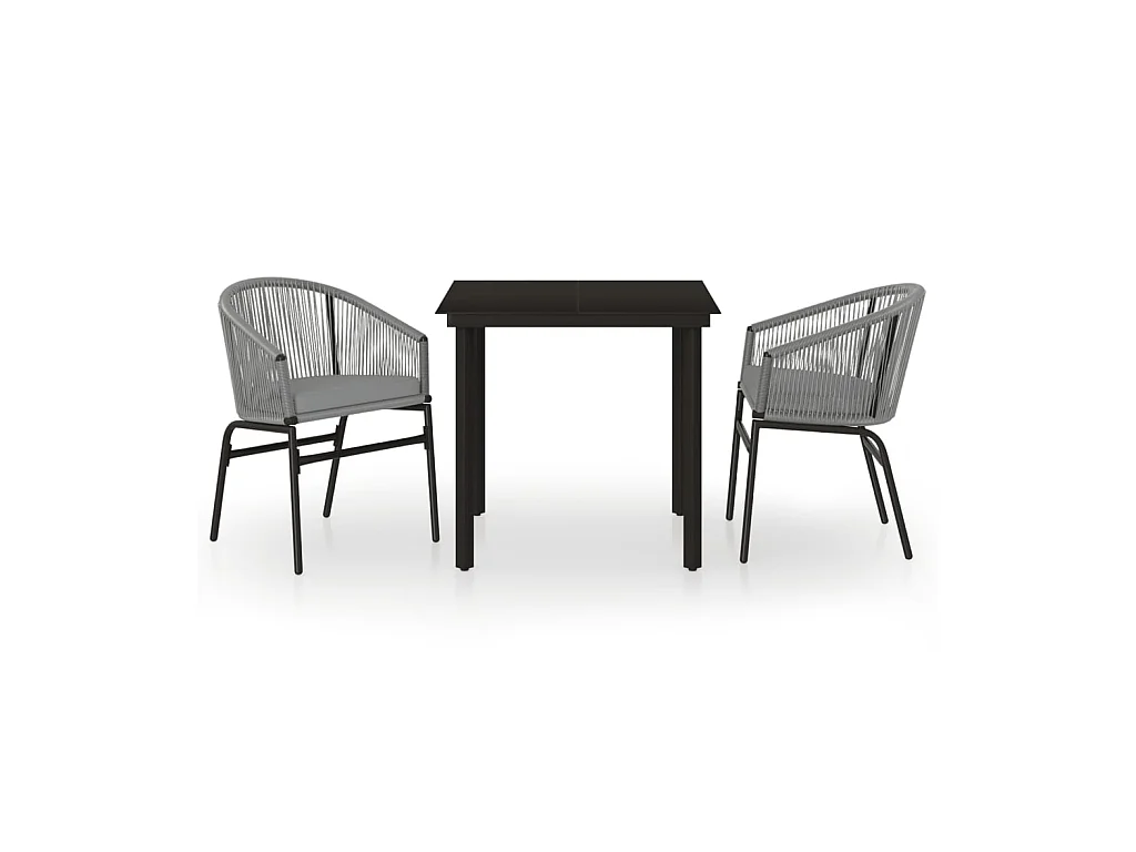 Comedor de jardín 3 piezas gris YOE49272