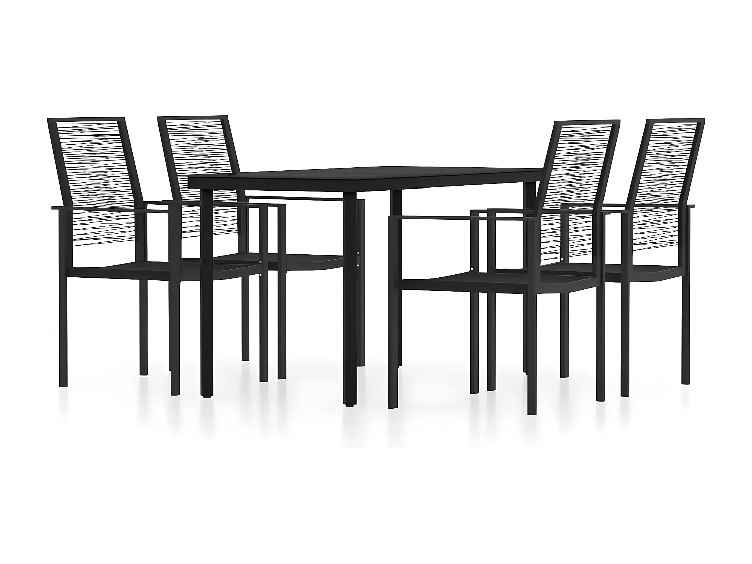 Ensemble à manger de jardin 5 pcs Noir BE67969