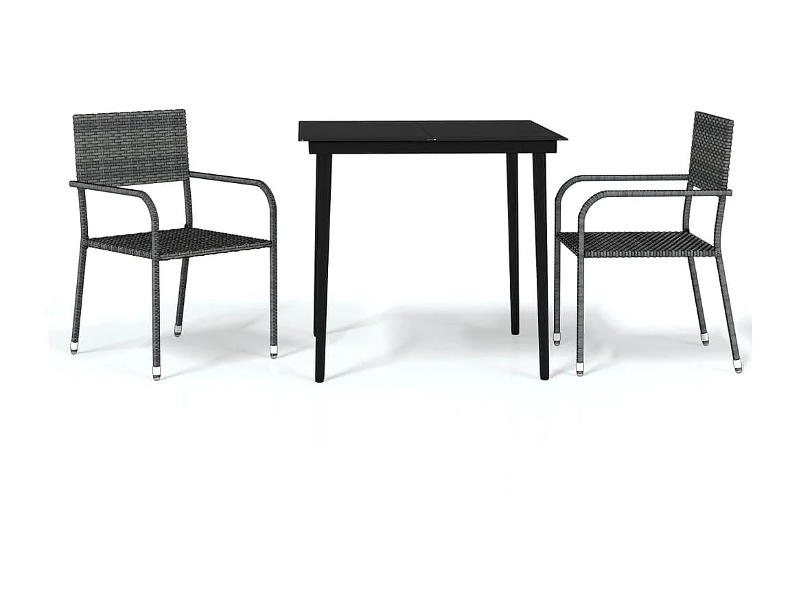 Ensemble à manger de jardin 3 pcs Gris BE11024