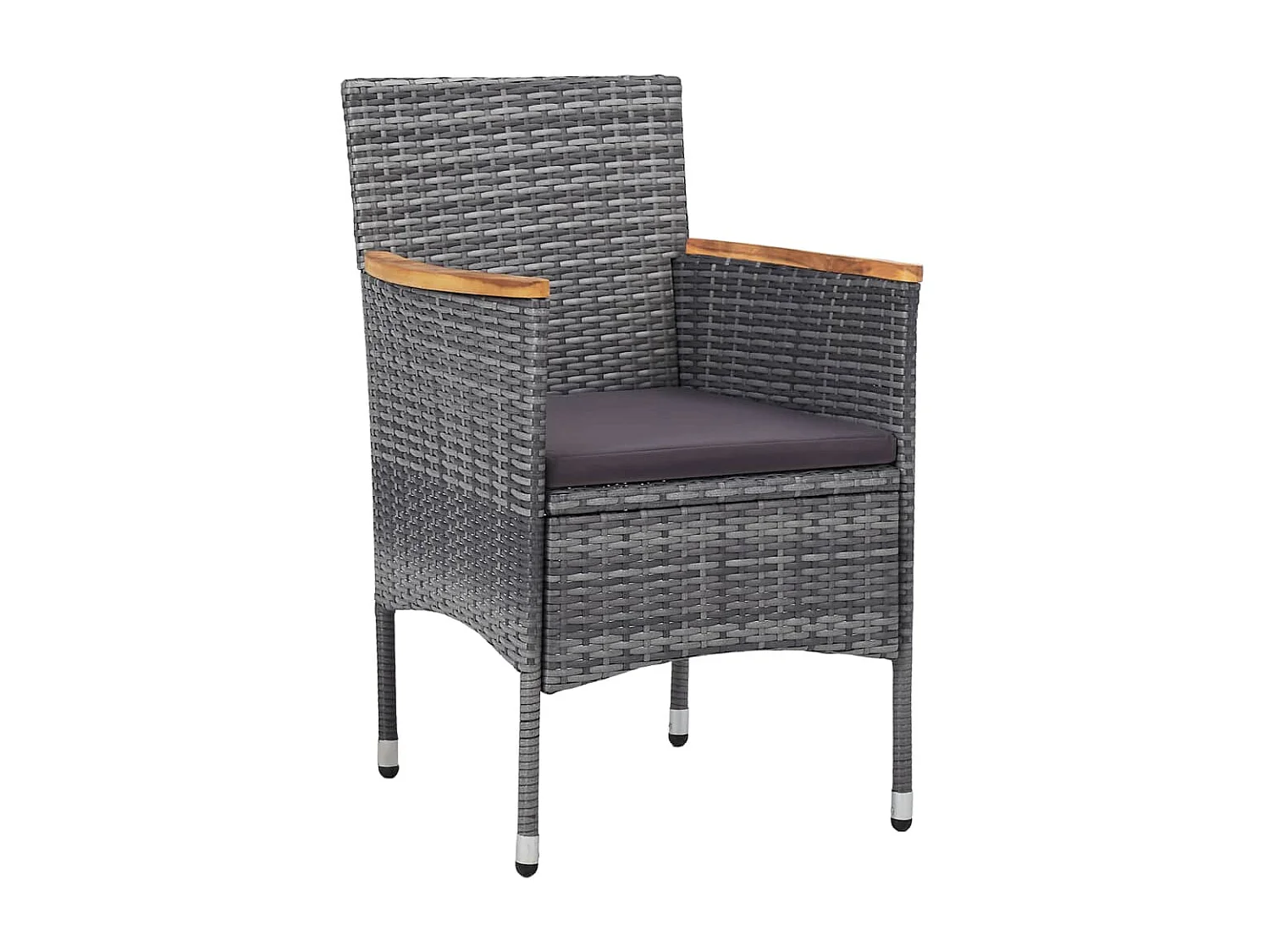 5-tlg. Garten-Essgruppe,Gartensitzgruppe Poly Rattan Grau -gkd62863