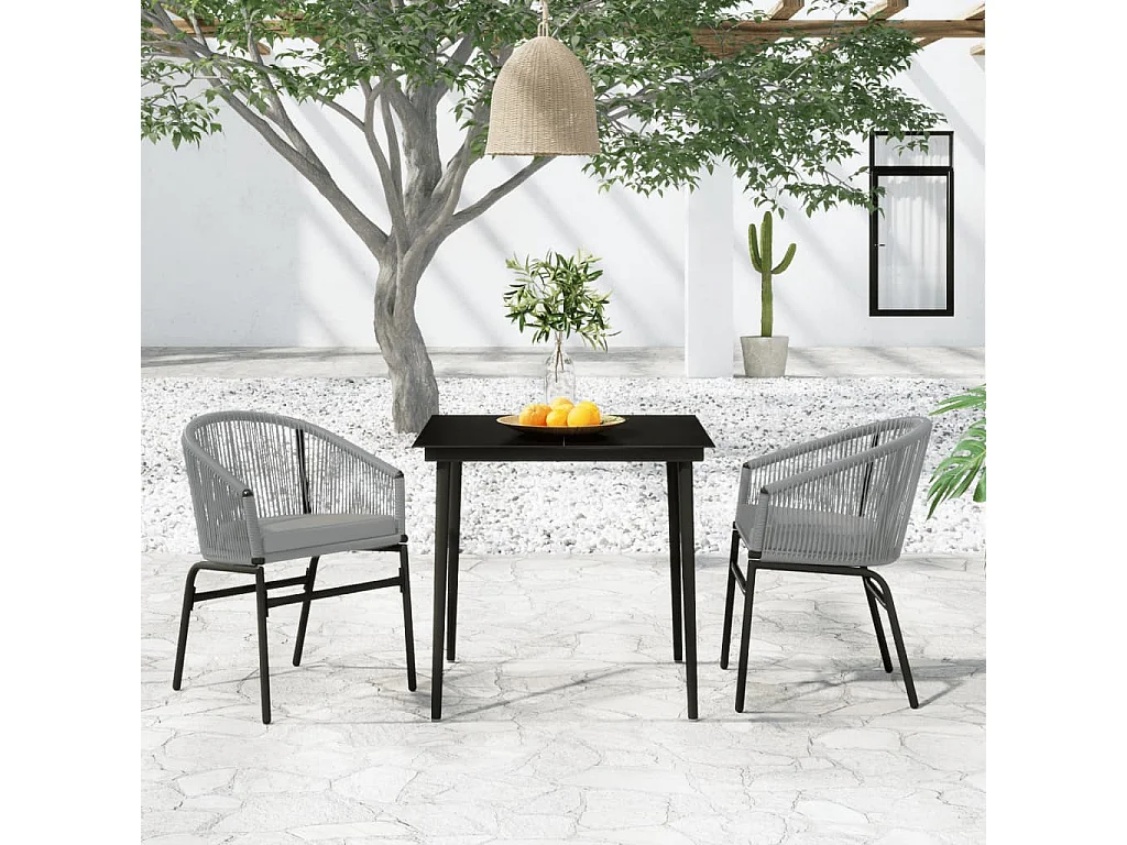 Ensemble à manger de jardin 3 pcs Gris BE99329