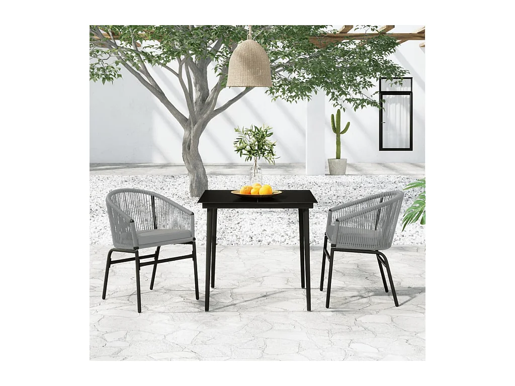 Ensemble à manger de jardin 3 pcs Gris BE99329