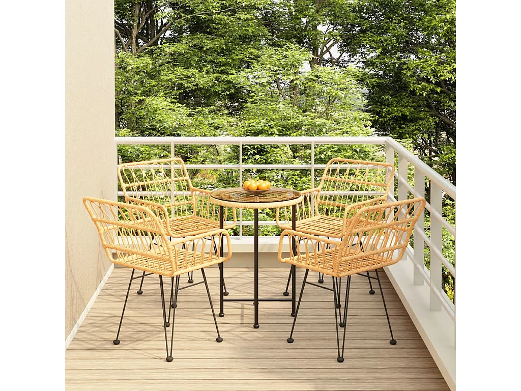 Ensemble à manger de jardin 5pcs Résine tressée BE64949