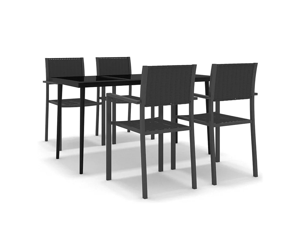 Ensemble à manger de jardin 5 pcs Noir GFDF74755