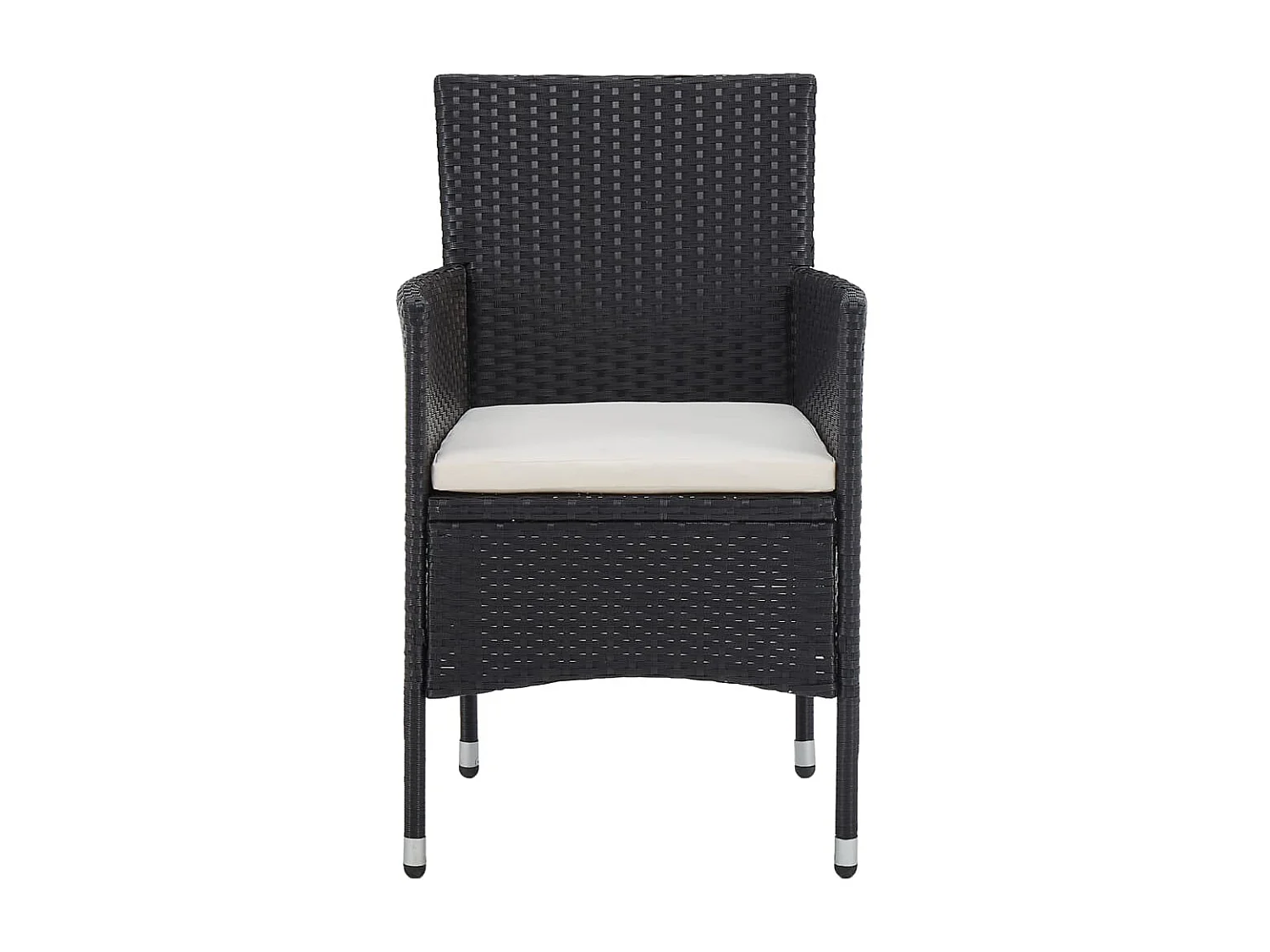 5-tlg. Garten-Essgruppe,Gartensitzgruppe Poly Rattan Schwarz -gkd27352