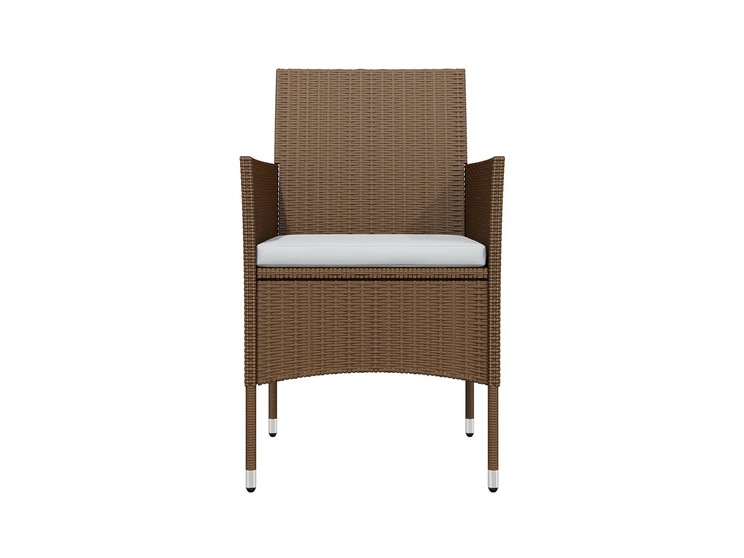 3-tlg. Garten-Essgruppe,Gartensitzgruppe mit Kissen Braun und Schwarz -gkd37127