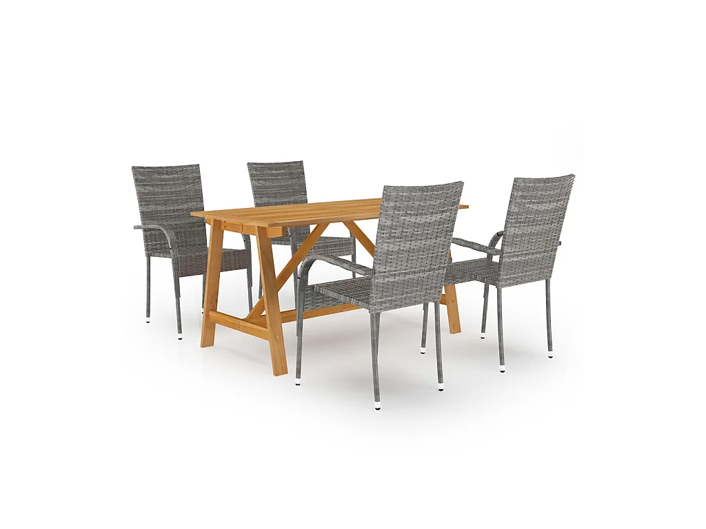 5-delige Tuinset grijs NL859844
